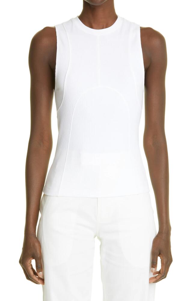 K. NGSLEY Gender Inclusive Dani Rib Stretch Cotton Tank in White Cover