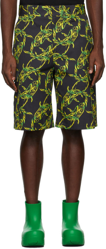 MSGM Black & Green Bermuda Shorts Cover