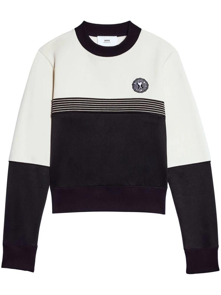 AMI Paris logo-patch panelled sweatshirt - Black Cover