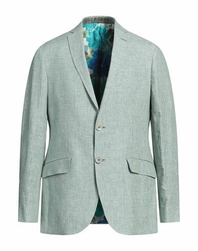 Etro Man Blazer Turquoise Linen Cover