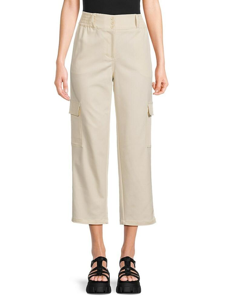 NANETTE nanette lepore Women's Solid Cargo Pants - Eggshell Cover