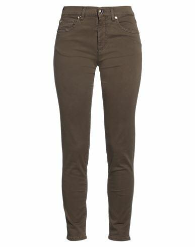 Angelo Marani Woman Pants Khaki Cotton, PBT - Polybutylene terephthalate, Elastane Cover