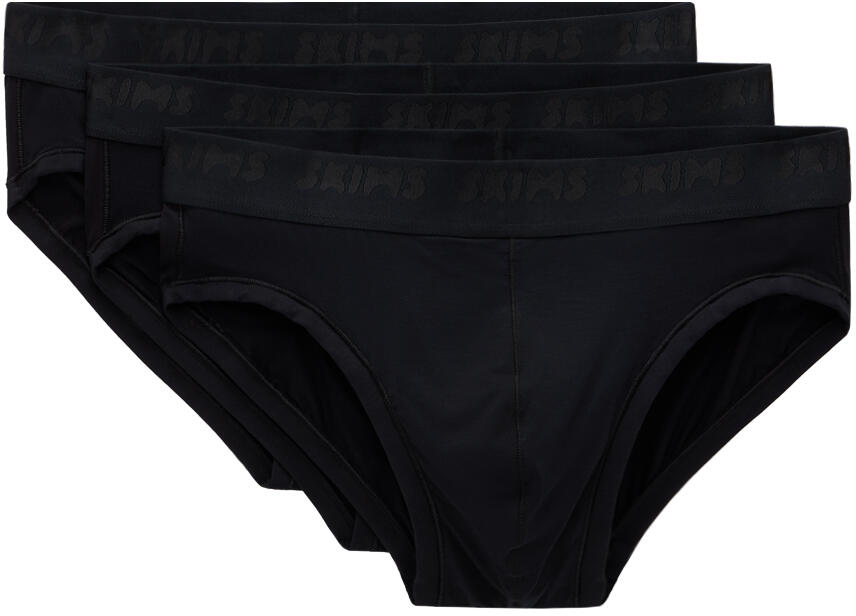 SKIMS Three-Pack Black SKIMS Stretch Briefs Cover