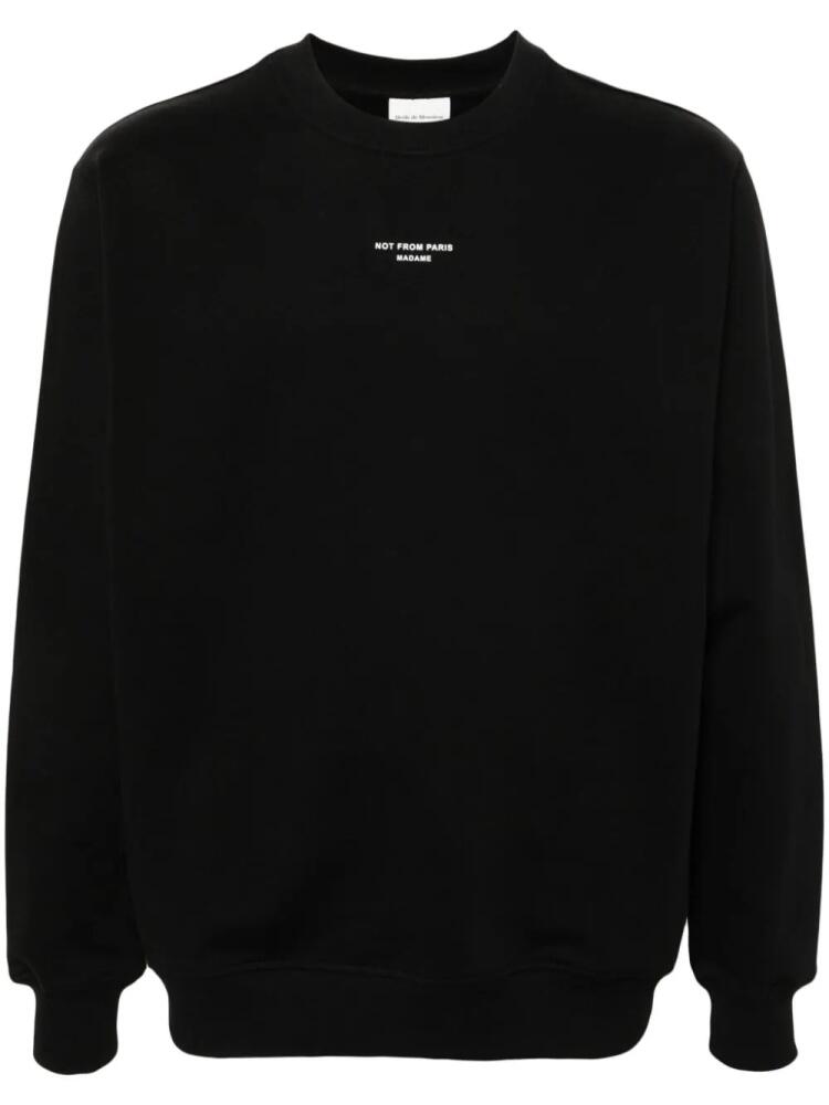 Drôle De Monsieur Le Sweatshirt Slogan Classique top - Black Cover