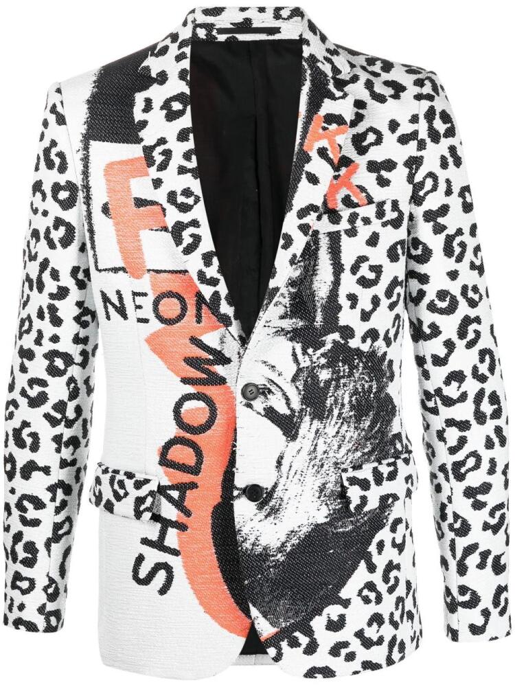 Walter Van Beirendonck leopard-print single-breasted blazer - White Cover