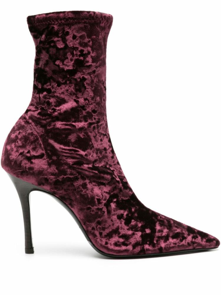 Arteana Corsini 95mm crushed-velvet boots - Purple Cover