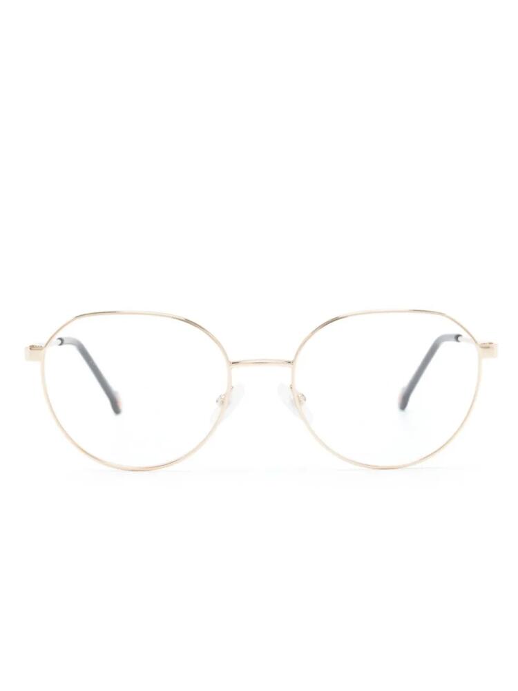 Carolina Herrera engraved-logo round-frame glasses - Gold Cover