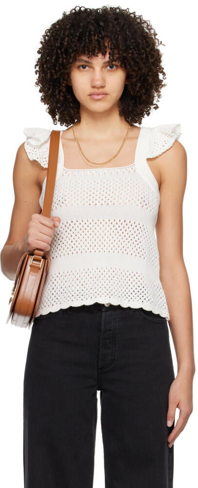 A.P.C. White Crocheted Tank Top Cover