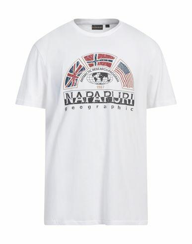 Napapijri Man T-shirt White Cotton, Elastane Cover