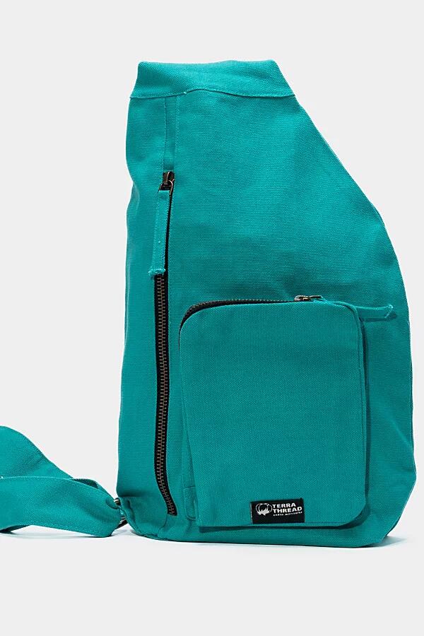 Terra Thread Organic Cotton Canvas Sling Bag in Turquoise Cover