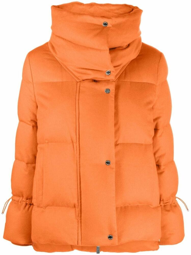 Moorer high-neck padded down jacket - Orange Cover