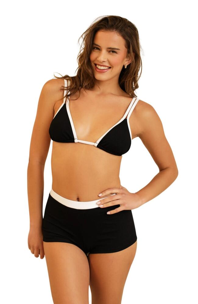 Dippin Daisys Billy Double Strap Bikini Top in Black Rib Cover