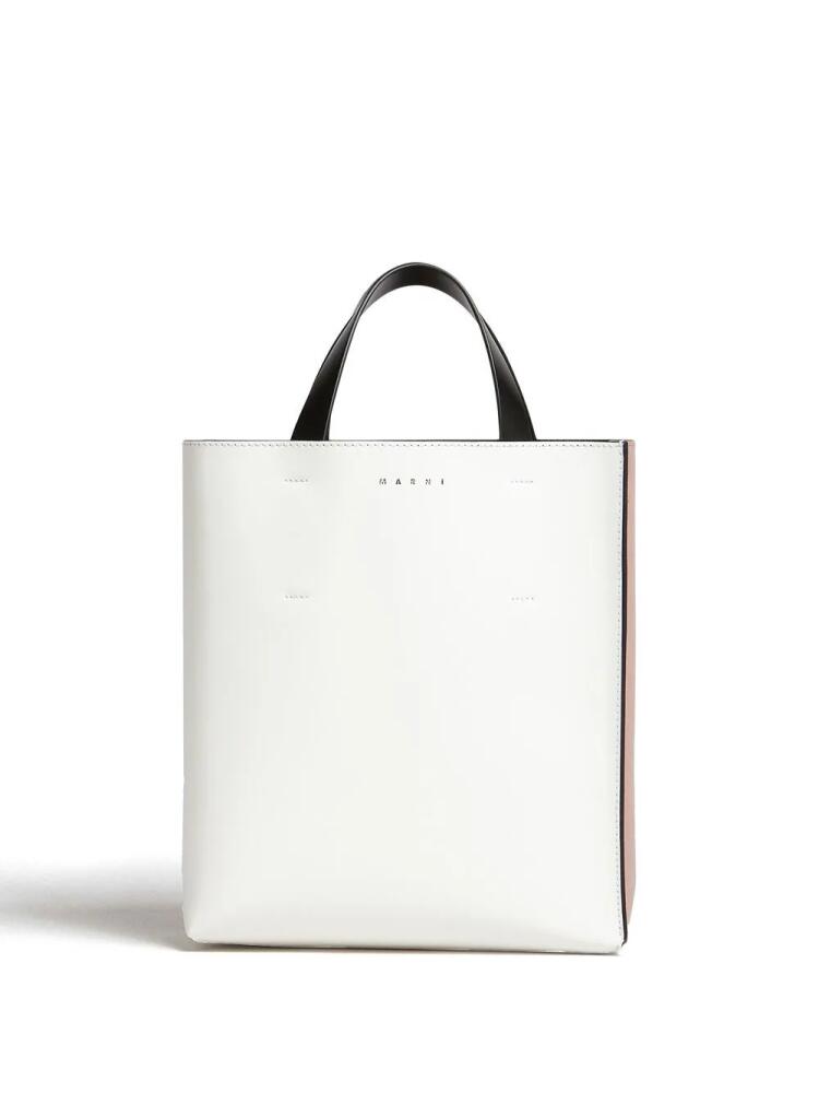 Marni Museo drawstring leather tote bag - White Cover