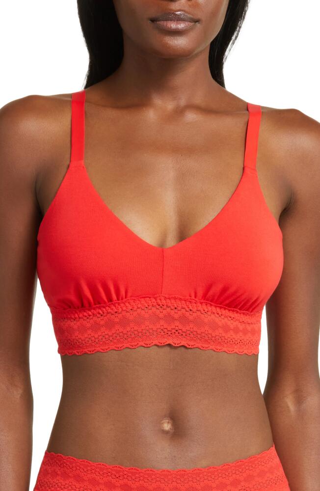 MeUndies FeelFree Lace Trim Longline Bralette in Bougie Rouge Cover