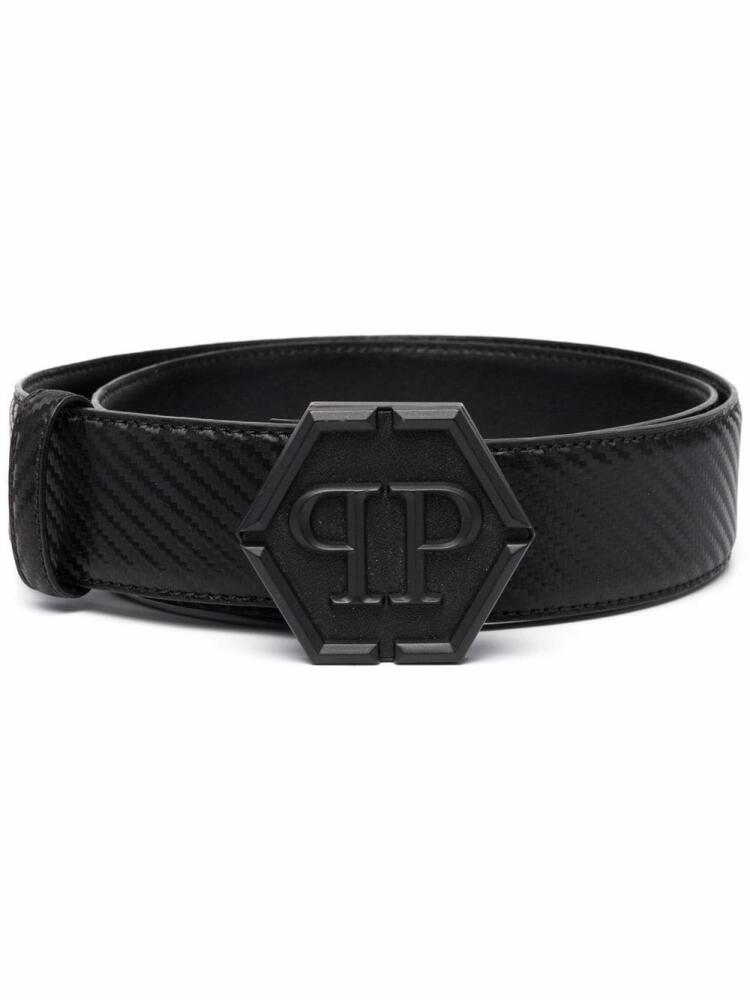 Philipp Plein Hexagon-logo buckle belt - Black Cover