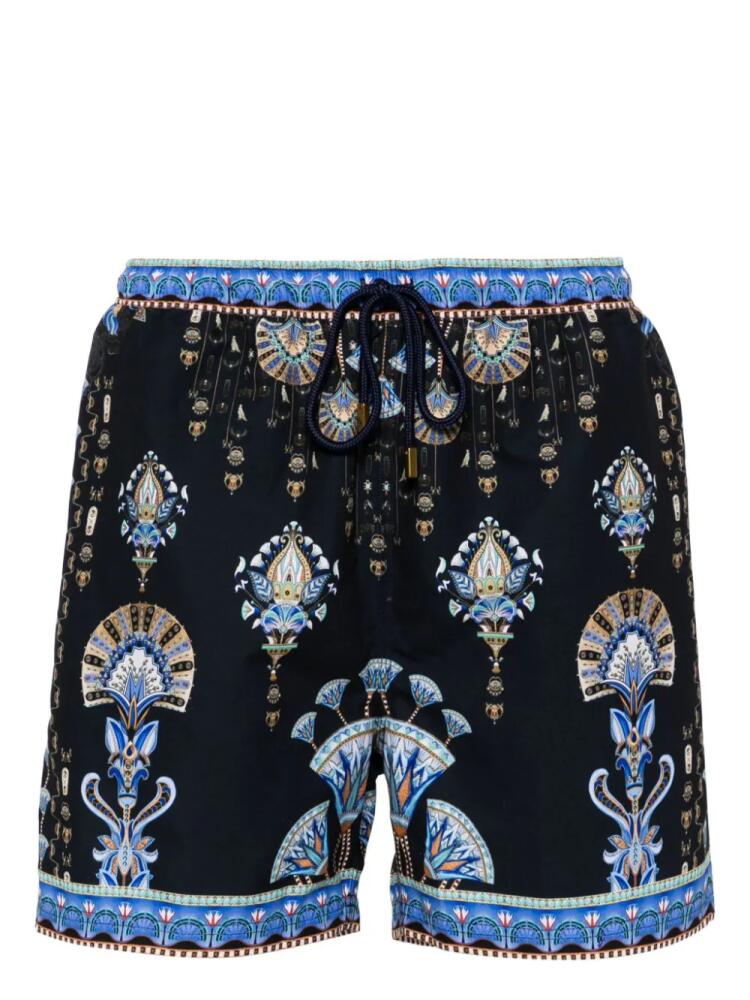 Camilla Under Scarab Skies swim shorts - Blue Cover