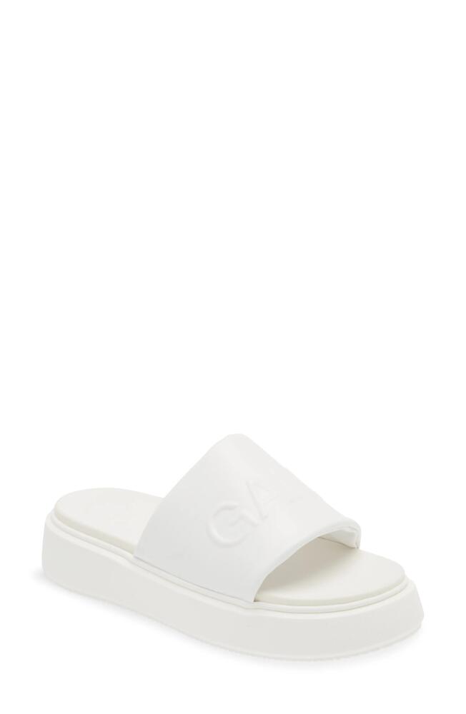 Ganni Sporty Platform Slide Sandal in Egret Cover