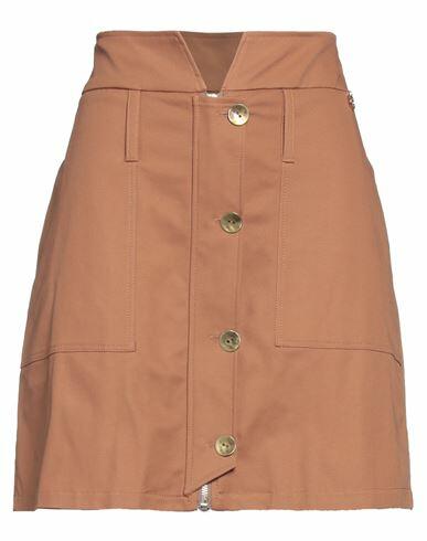 Relish Woman Mini skirt Brown Cotton, Elastane Cover