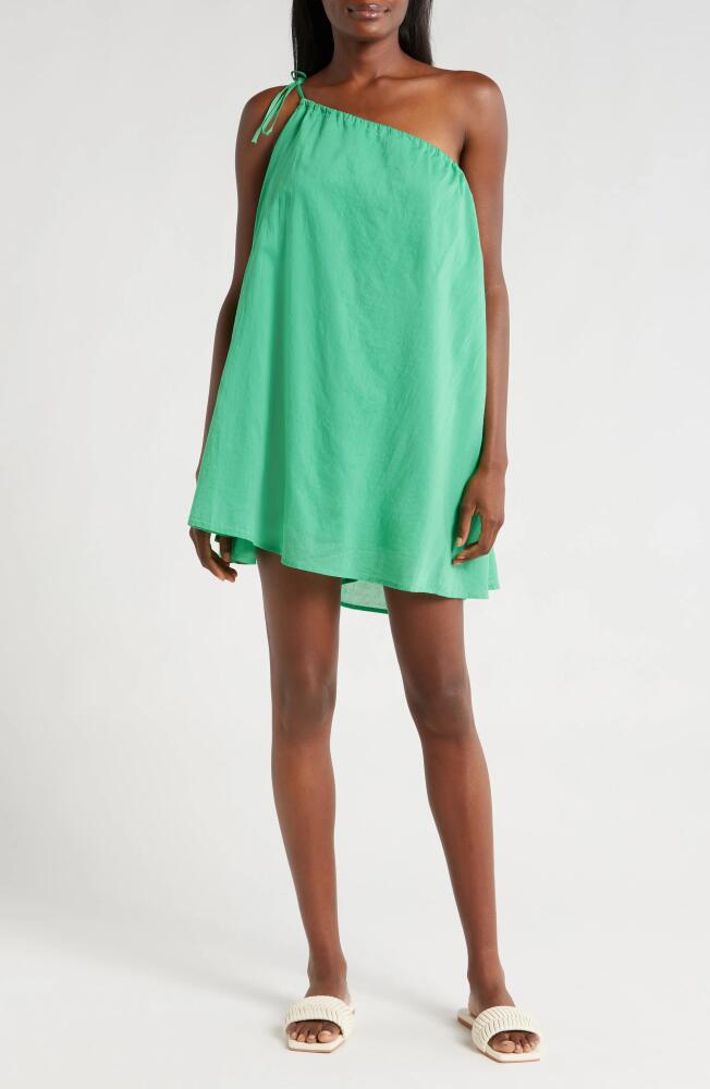 Seafolly One Shoulder Cotton Cover-Up Dress in Jade Cover