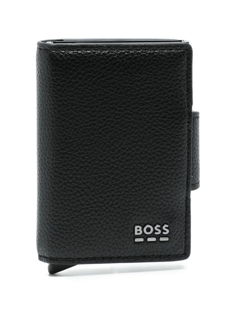 BOSS logo-embossed cardholder - Black Cover