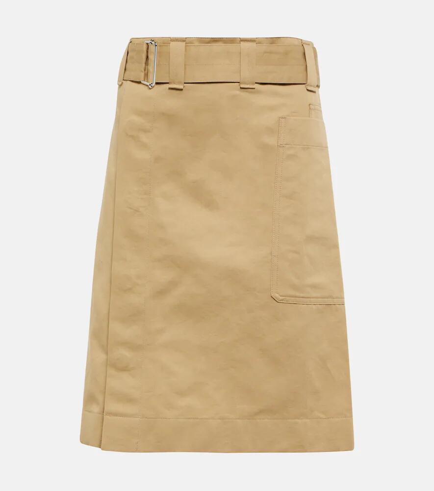 Lemaire Belted cotton and linen miniskirt Cover