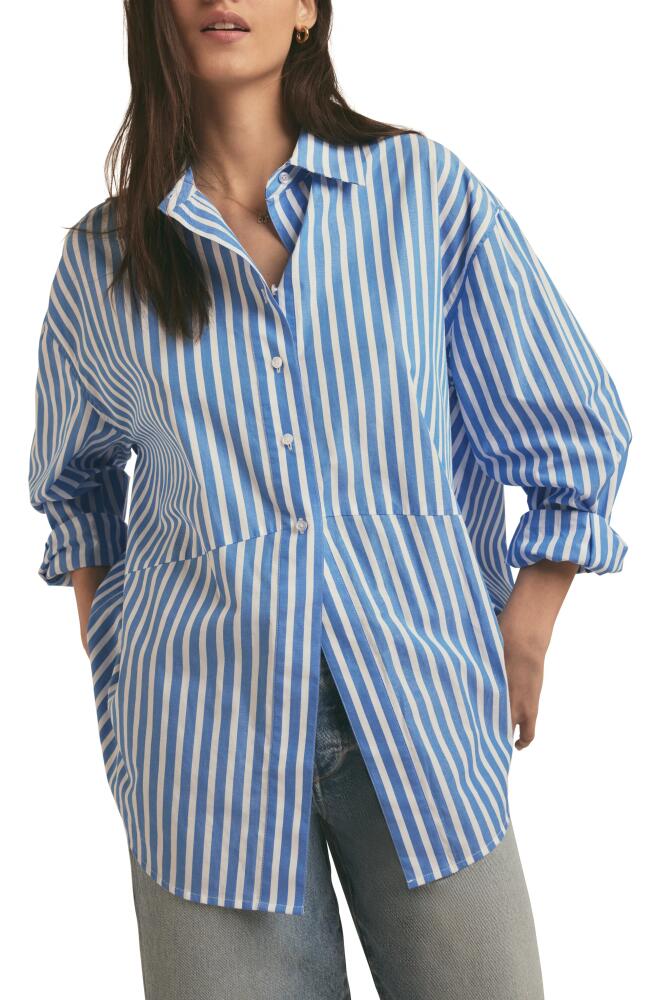 Favorite Daughter The Doors Always Open Stripe Shirt in Azure Stripe Cover