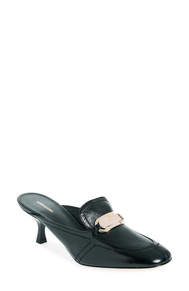 FERRAGAMO Elodye Logo Mule in Black Cover