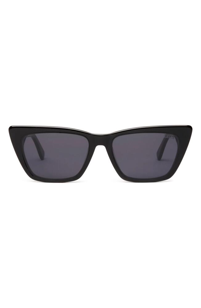 DEZI Gato 55mm Cat Eye Sunglasses in Black /Dark Smoke Cover