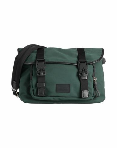 Giorgio Armani Man Cross-body bag Dark green Polyester, Calfskin Cover