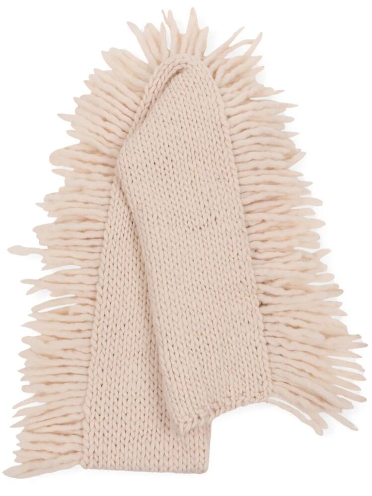 DRIES VAN NOTEN fringed wool scarf - Pink Cover