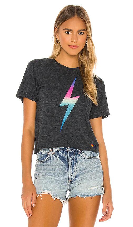 Aviator Nation Bolt Boyfriend Tee in Black Cover