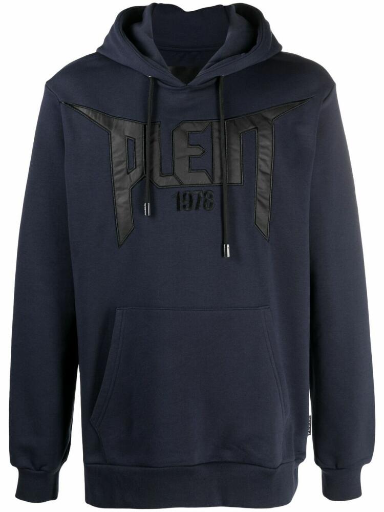 Philipp Plein appliqué logo patch hoodie - Blue Cover