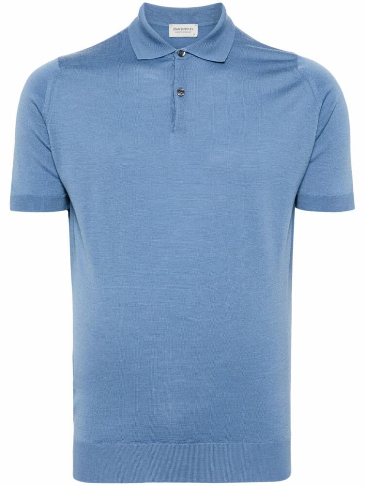 John Smedley Payton merino-wool polo shirt - Blue Cover