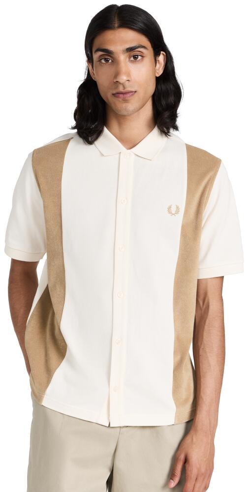 Fred Perry Toweling Panel Polo Shirt Ecru Cover