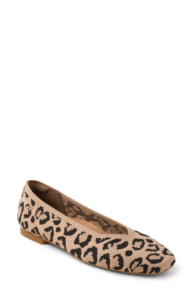 VIVAIA Margot 2.0 Square Toe Flat in Dark Leopard Cover