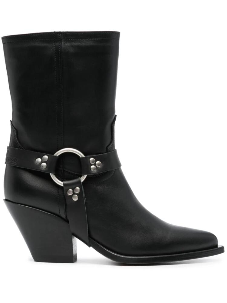 Sonora 70mm leather boots - Black Cover