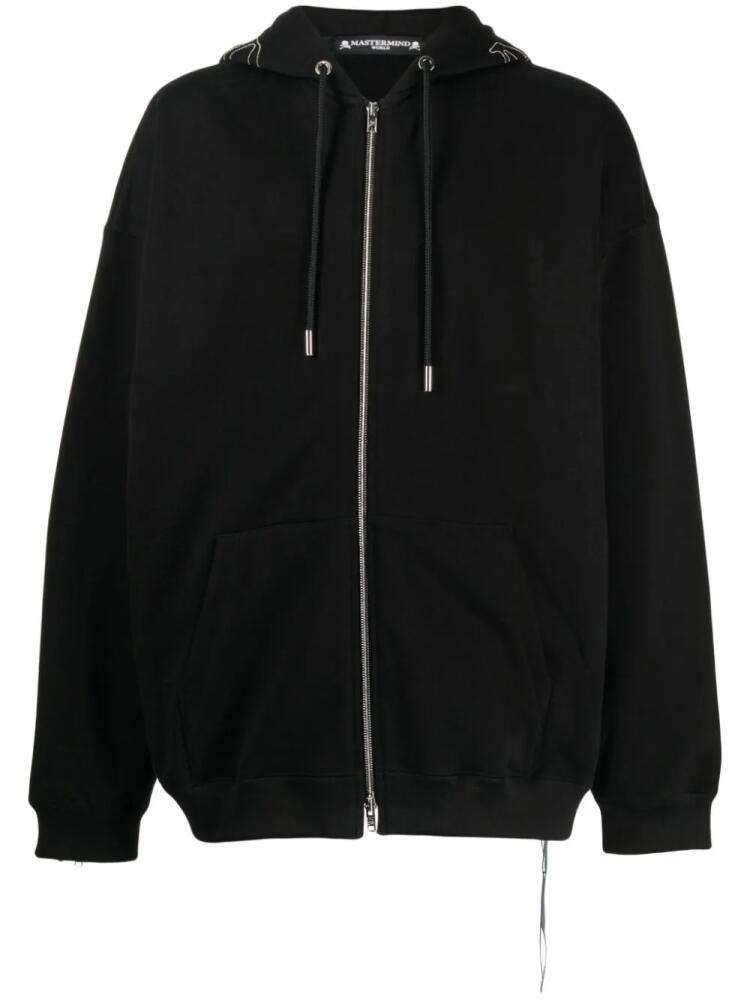 Mastermind World embroidered-logo zip-up cotton hoodie - Black Cover