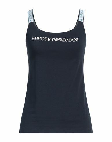 Emporio Armani Woman Undershirt Navy blue Cotton, Elastane, Polyester, Polyamide Cover