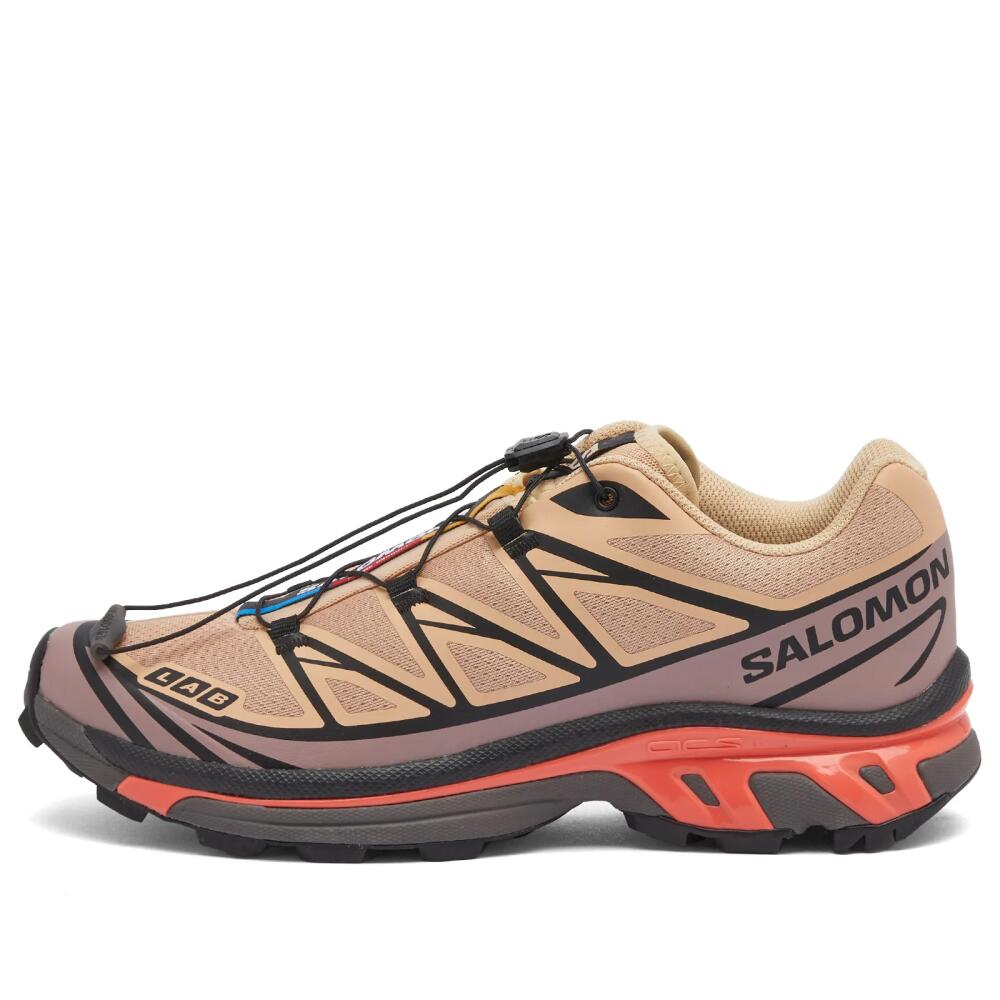 Salomon XT-6 Sneakers in Hazelnut/Quail/Living Coral Cover