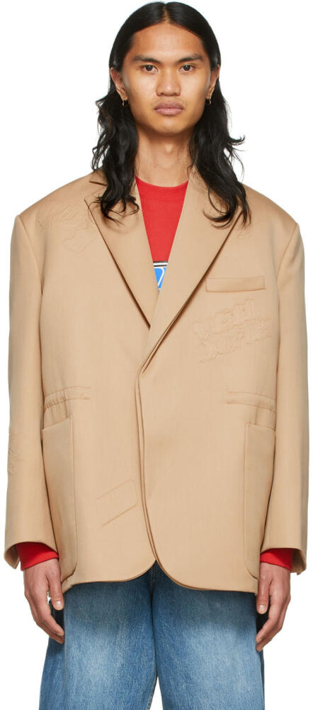 We11done Beige Wool & Polyester Blazer Cover