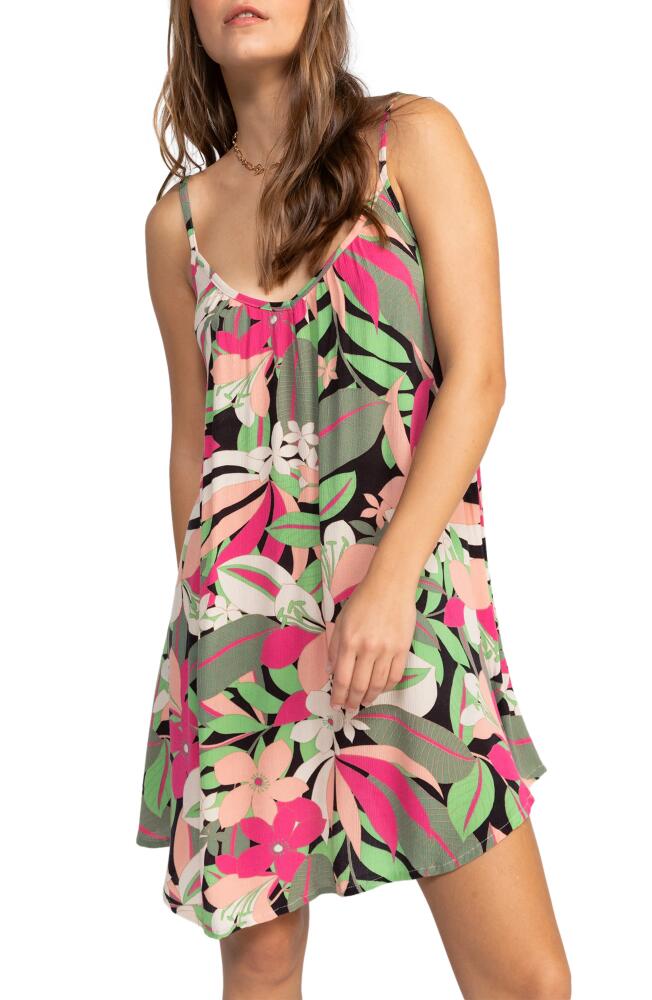 Roxy Spring Adventure Floral Cover-Up Dress in Anthracite Palm Song Cover