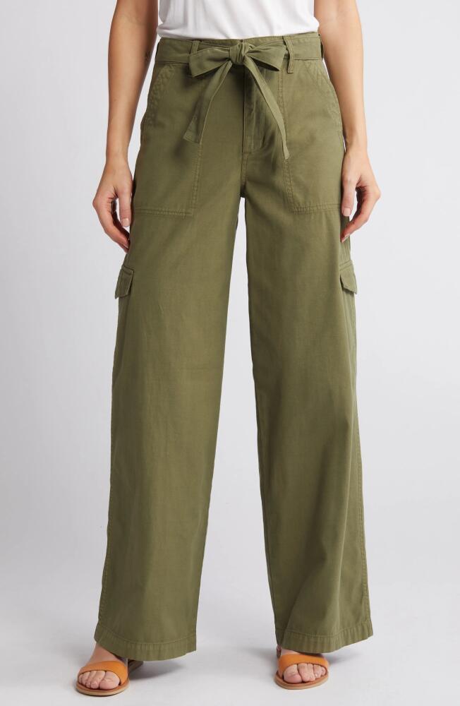 Madewell Griff Superwide Leg Cargo Pants in Desert Olive Cover