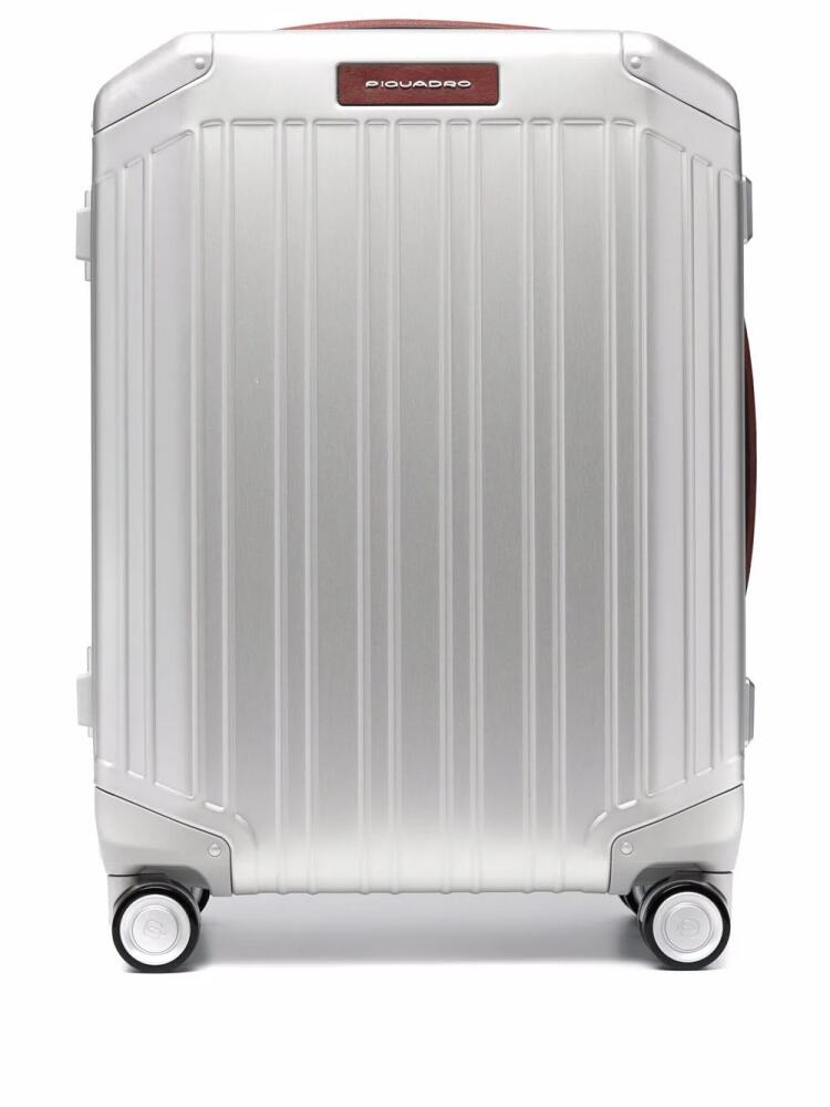 PIQUADRO aluminium ridged 4-wheel suitcase - Grey Cover