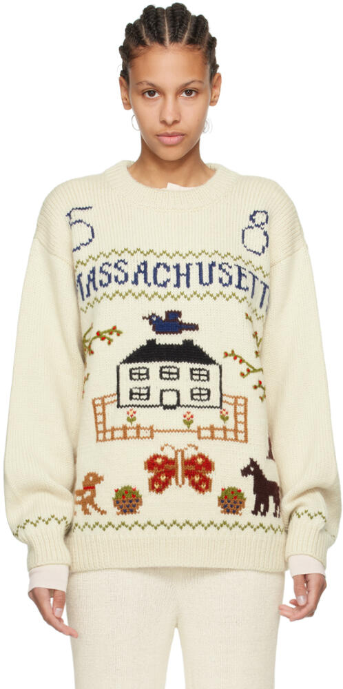 Bode Off-White Homestead Sampler Sweater Cover