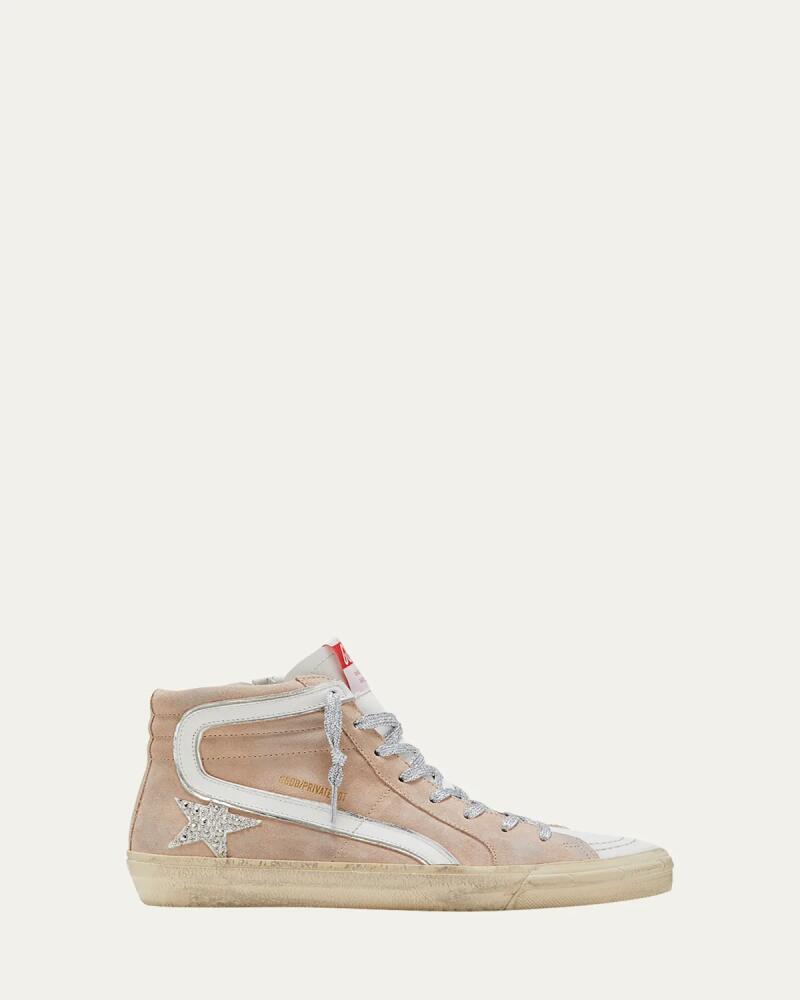 Golden Goose Slide Suede Glitter High-Top Sneakers Cover