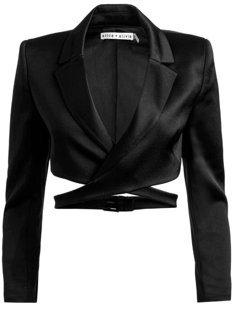 alice + olivia Leone cropped wrap blazer - Black Cover