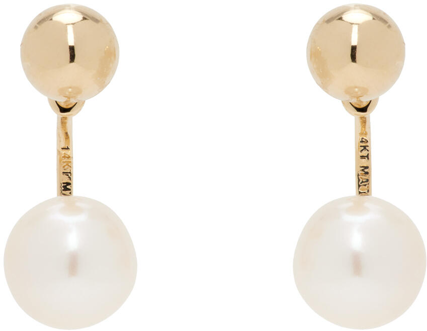 Mateo Gold Ball Pearl Drop Earrings Cover