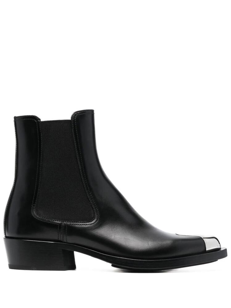 Alexander McQueen toe-cap 35mm leather boots - Black Cover