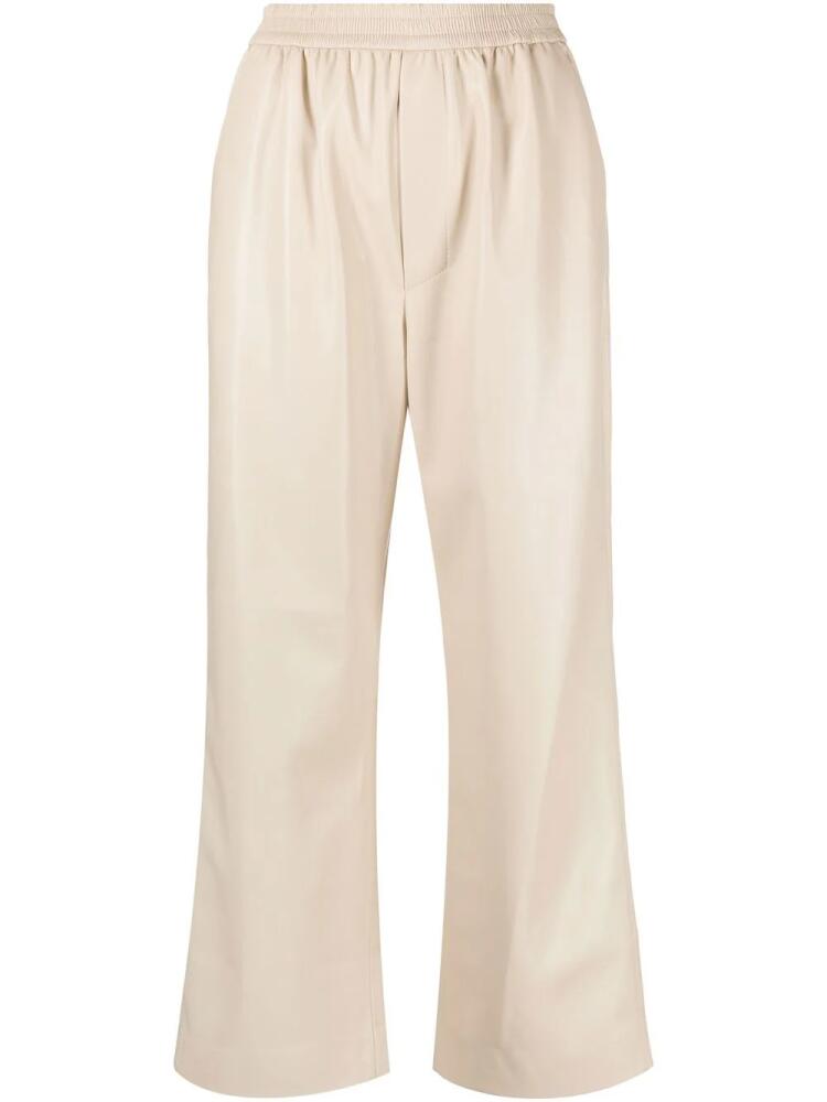 Nanushka faux-leather cropped trousers - Neutrals Cover