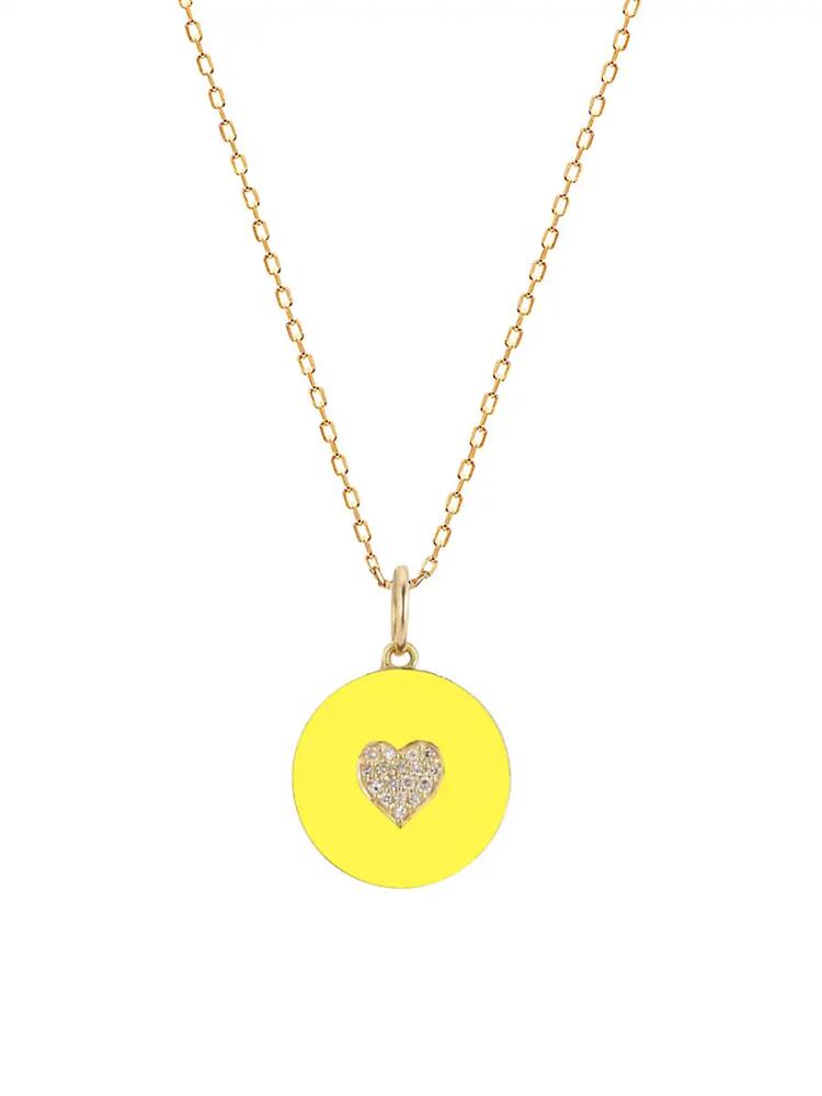 Gabi Rielle Women's Love Is Love 14K Gold Vermeil & Pave Tuscan Sun Yellow Heart Necklace Cover